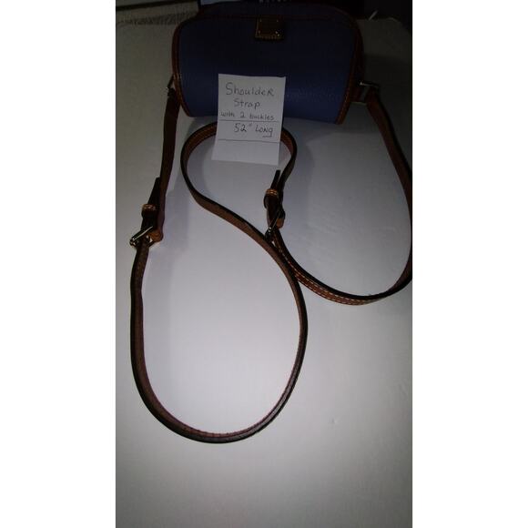 Dooney & Bourke Blue Pebble Grain Hallie Bag Crossbody Flap Close Adjust Strap - Picture 16 of 16